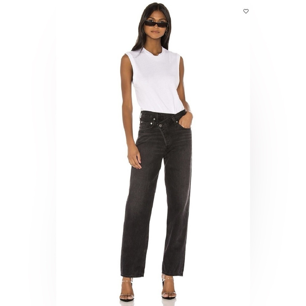 AGOLDE Criss Cross Jeans Shambles Vintage Black Sz 27 A9037-1157